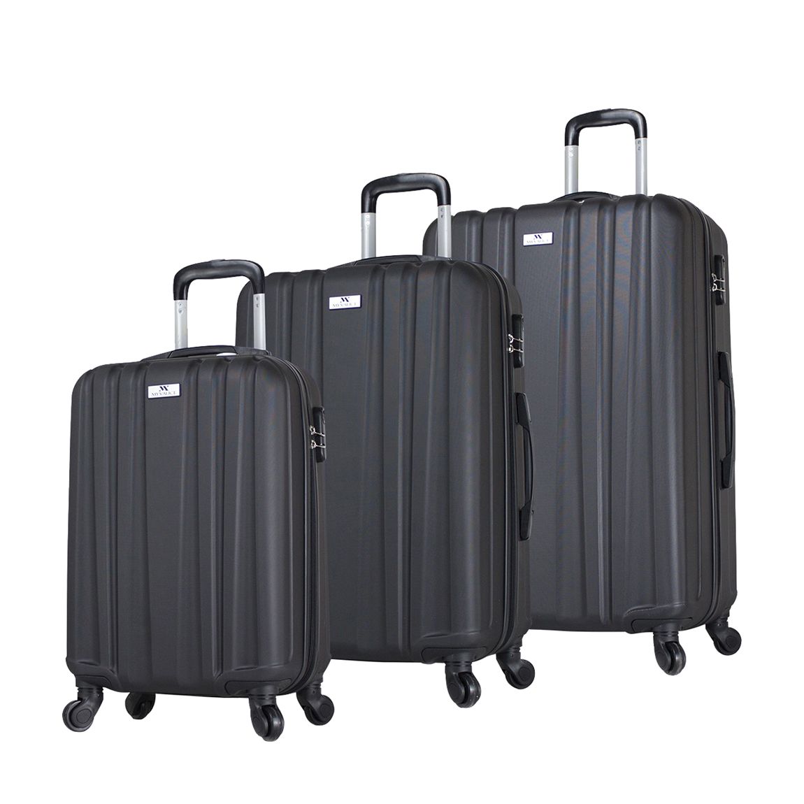 Black Set Of 3 Suitcases main product photo