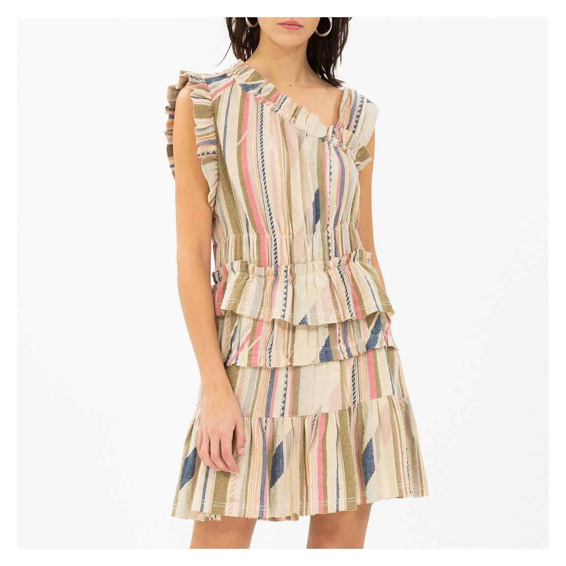 Multi Luren Silk Cotton Blend Dress main product photo