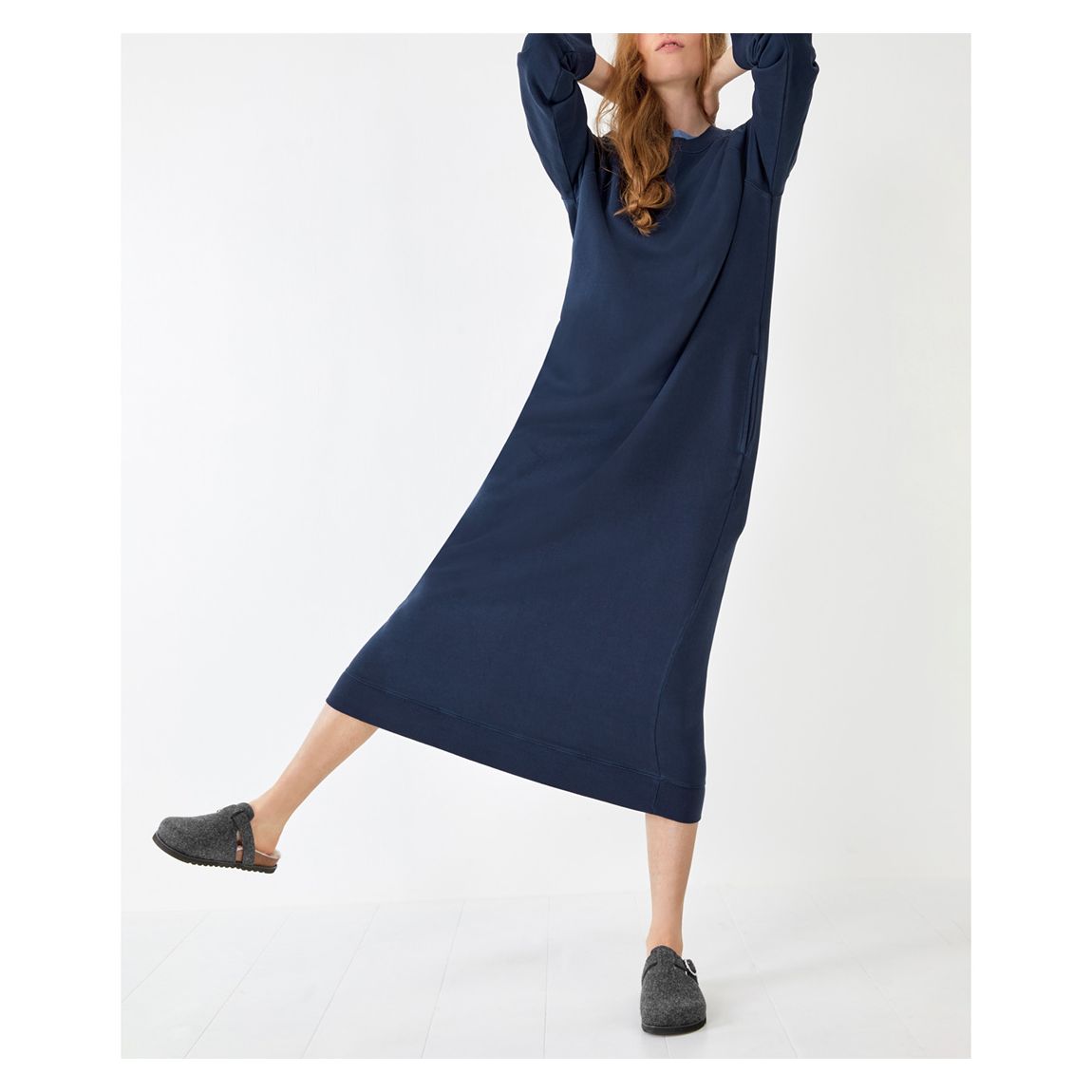 Navy Karis Cotton Midi Dress main product photo