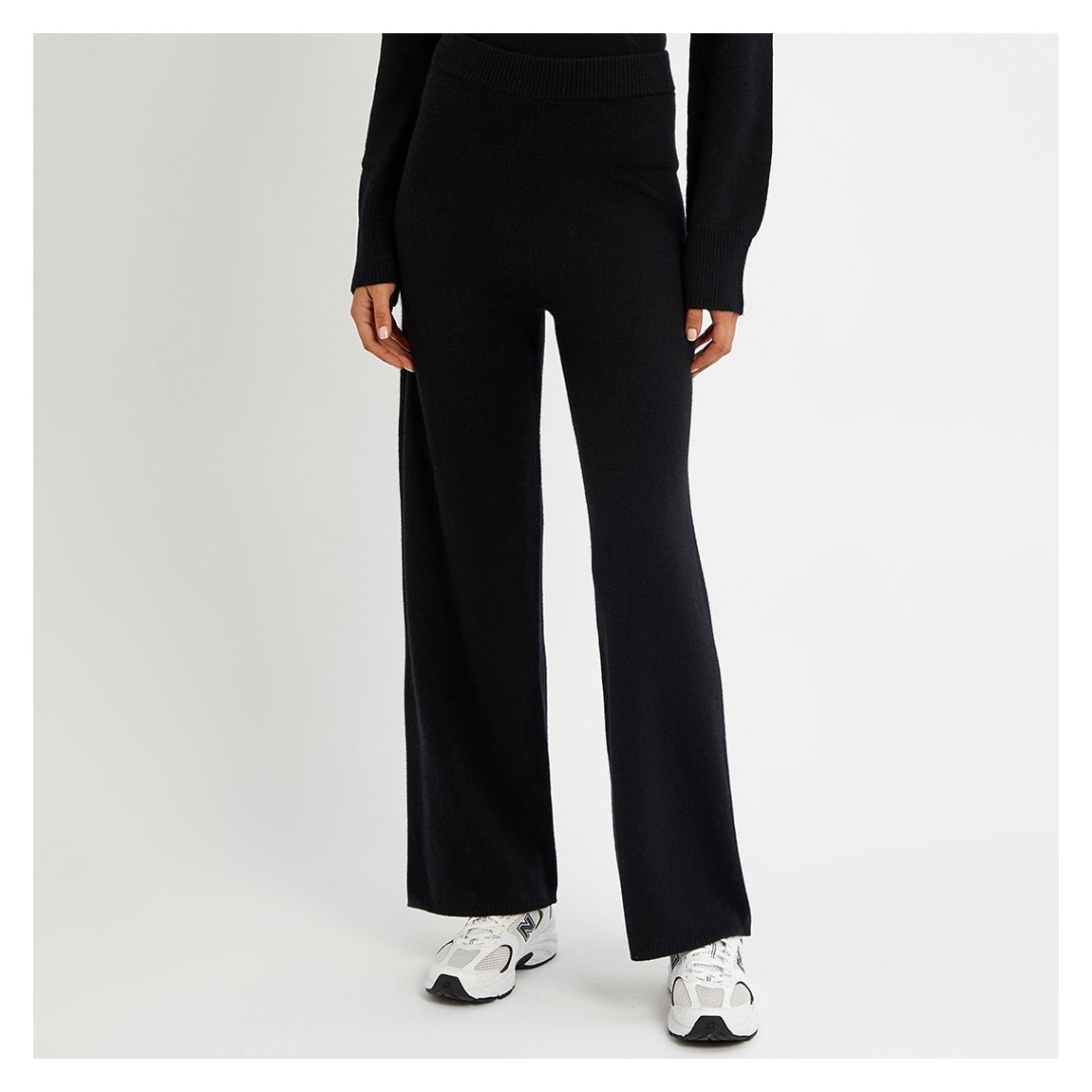 Black Cashmere Blend Straight Leg Jogger main product photo