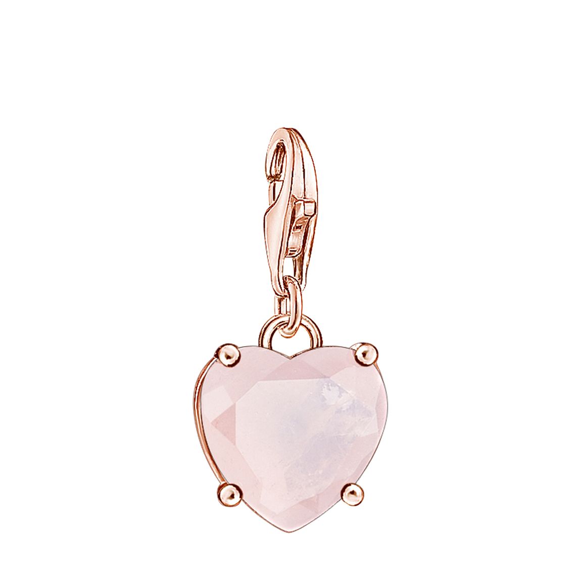925 Sterling Silver Rose Gold Pink Heart Charm Pendant main product photo