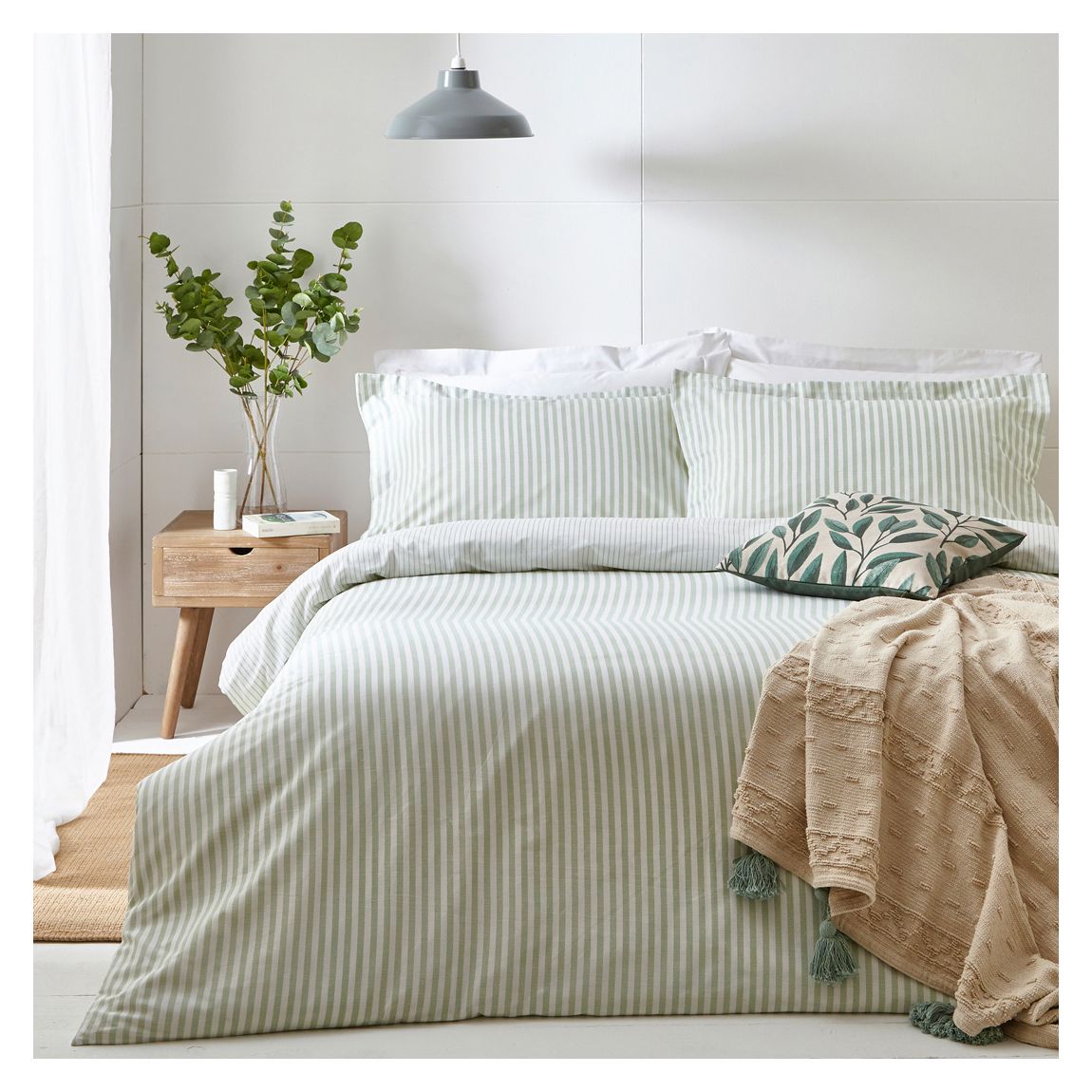 Hebden Single Duvet Cover Set, Eucalyptus main product photo