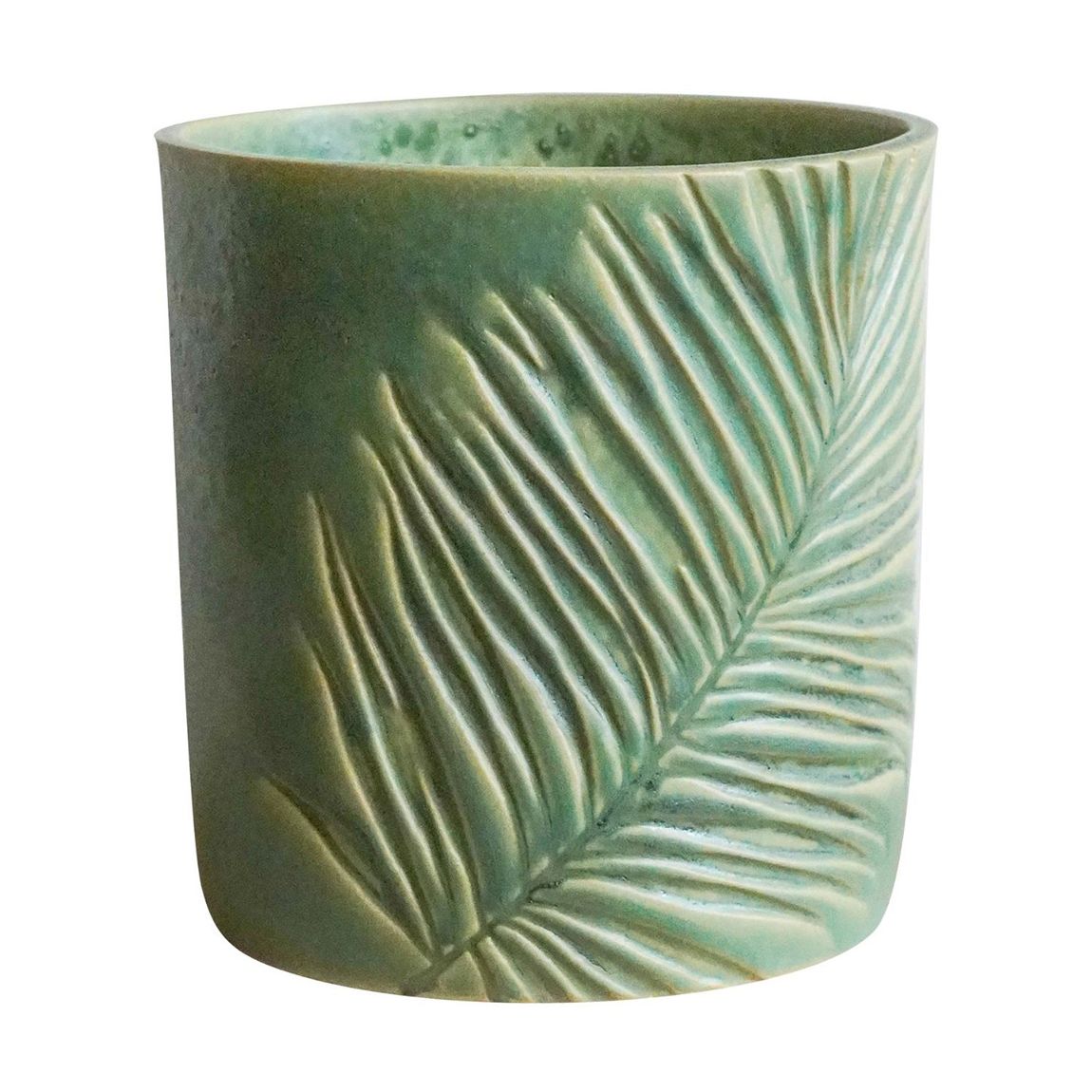 Kew Stoneware Sago Palm Planter Olive, 18cm main product photo
