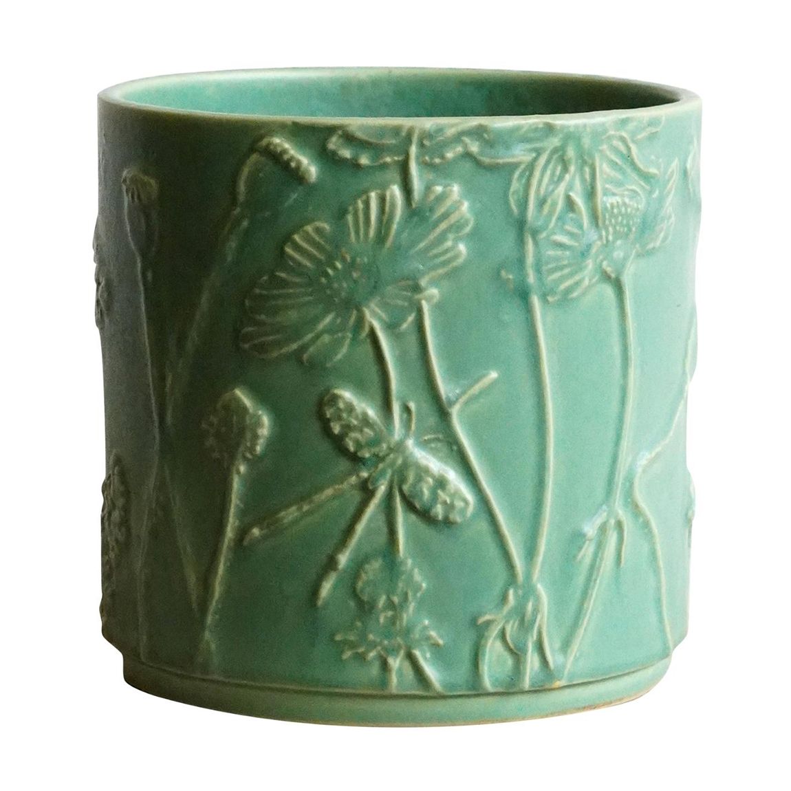 Kew Stoneware Meadow Planter Olive, 24cm main product photo
