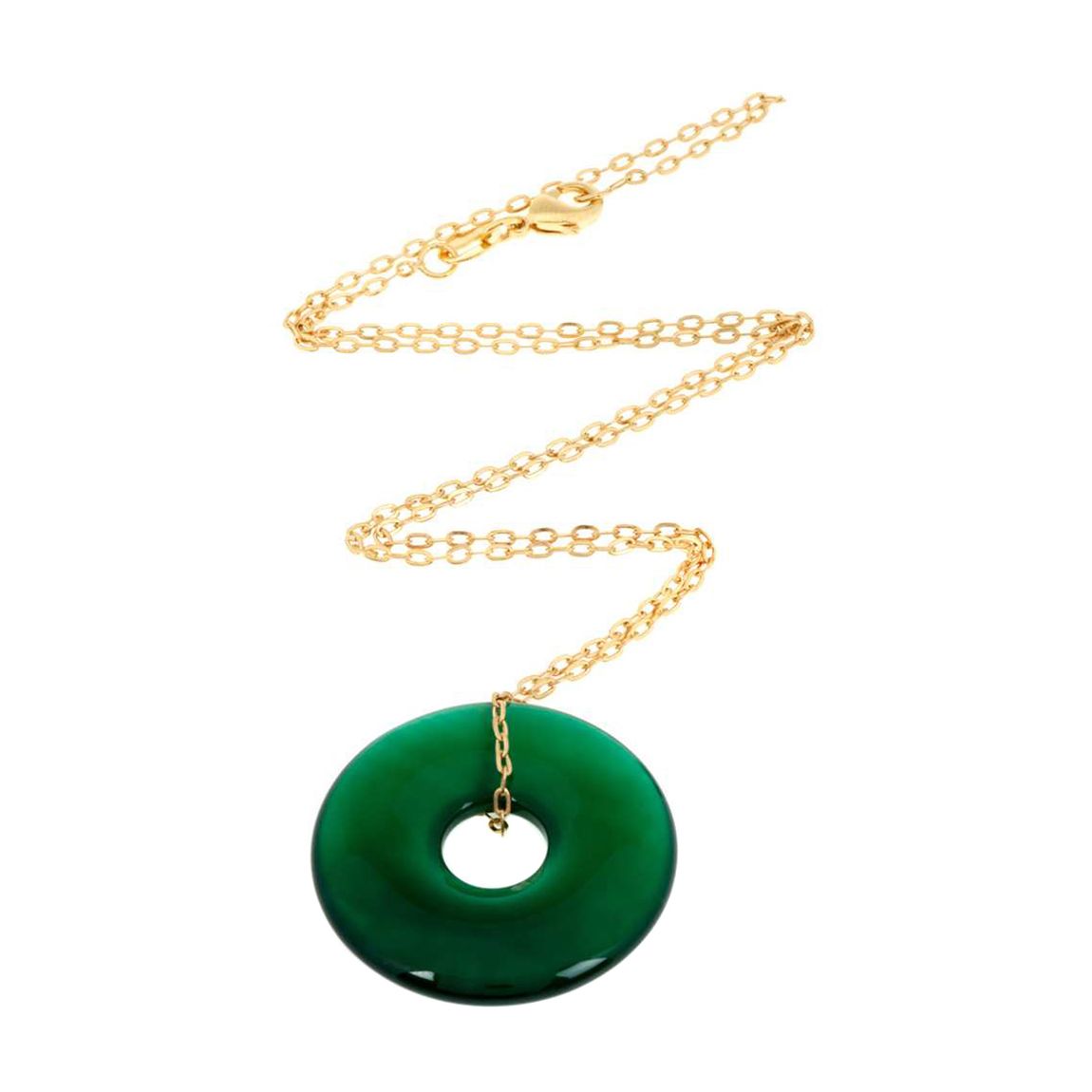 18K Gold Green Eternity Necklace main product photo