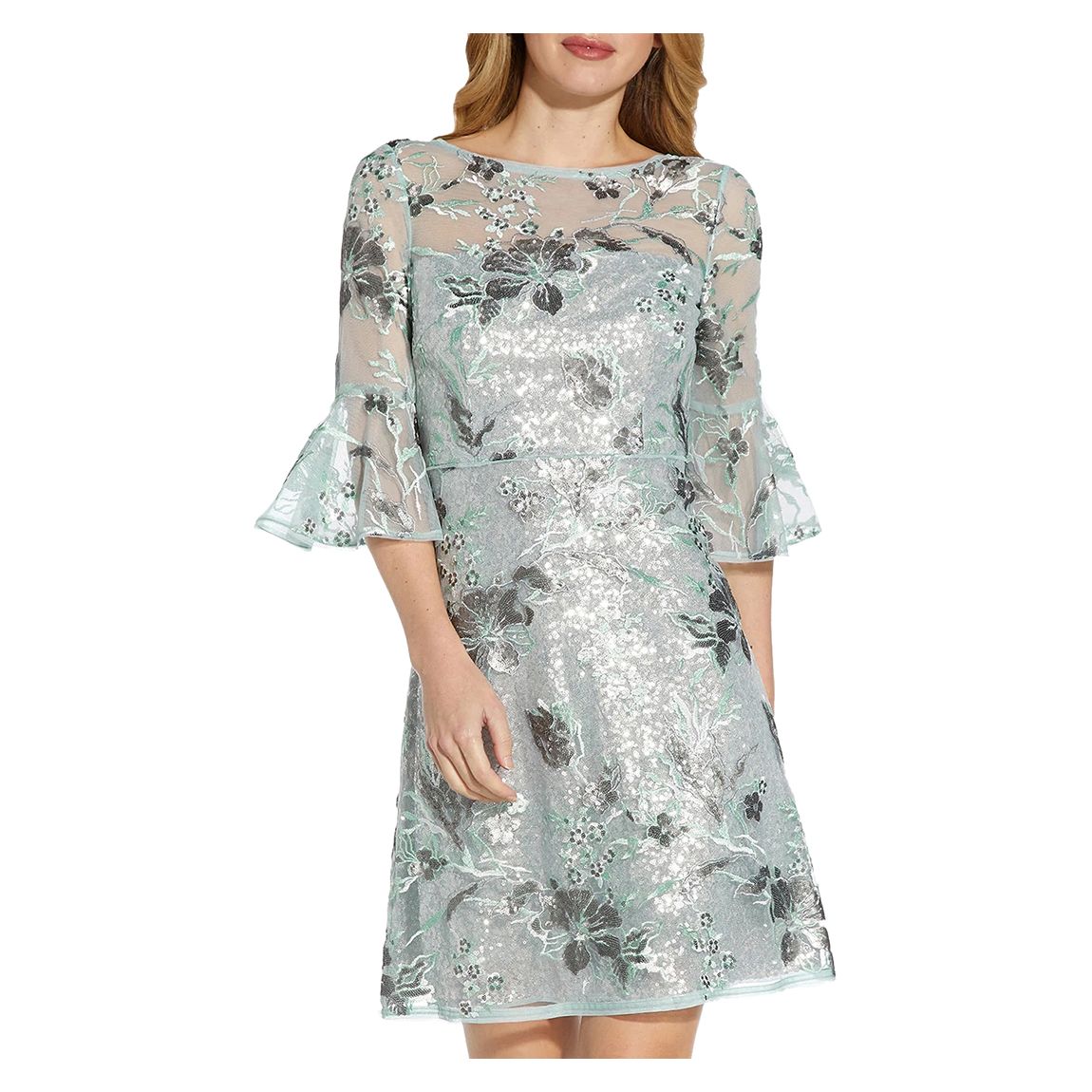 Embroidered Sequin Cocktail Dress main product photo