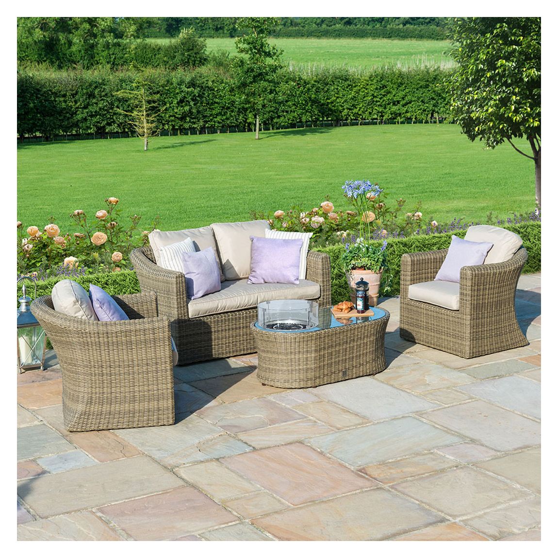 SAVE £580 - Winchester 2 Seat Sofa Set with Fire Pit Coffee Table main product photo