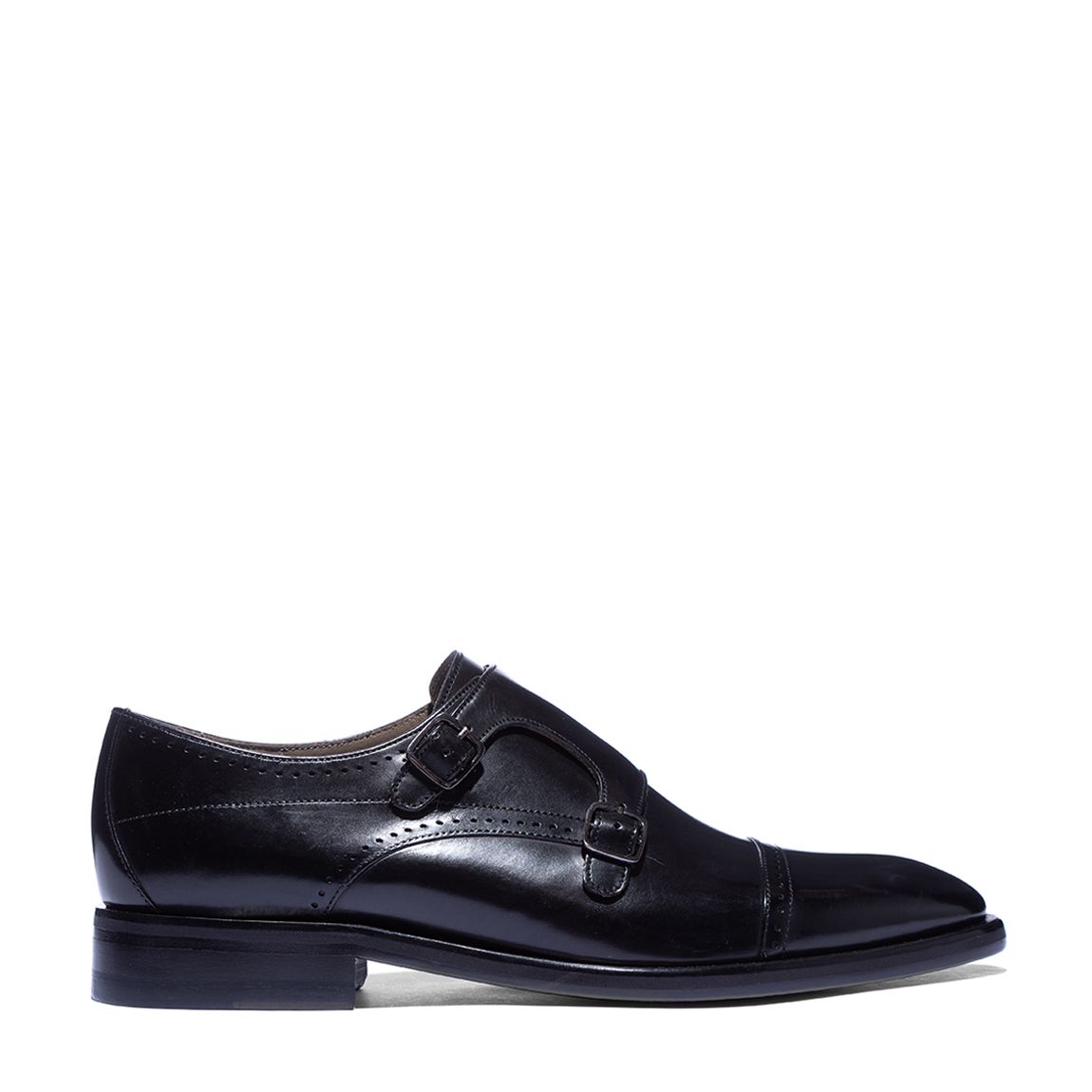Black Leather Monk Shoes main product photo