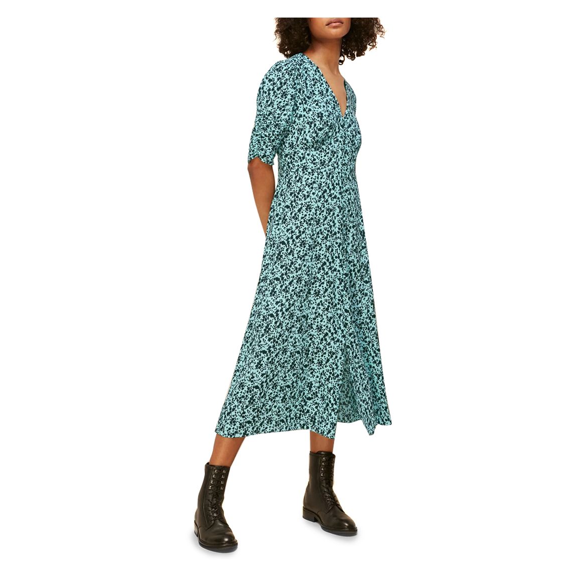 Blue Midnight Meadow Floral Midi Dress main product photo