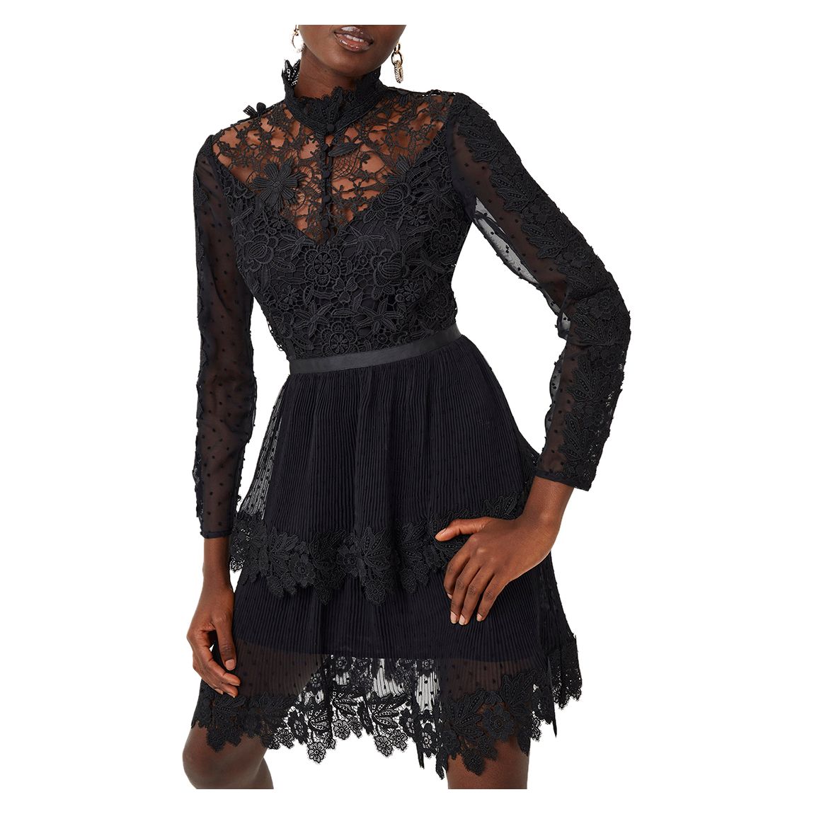 Black Gariana Lace Dress main product photo