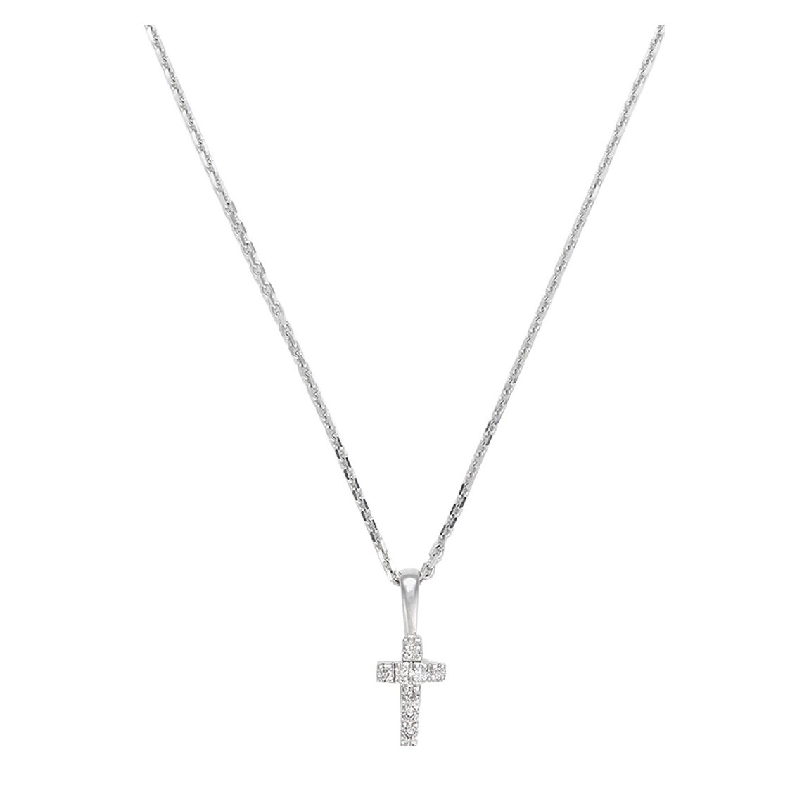 White Gold Diamond Mini Croix Pendant main product photo