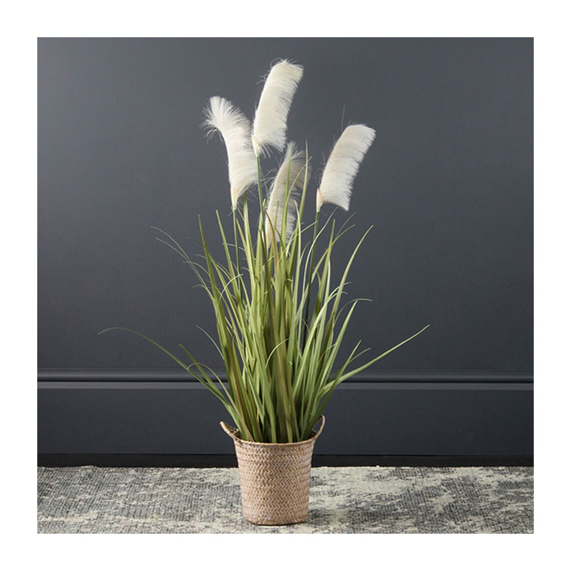 Artificial Pampas Grass In Natural Basket, 100cm main product photo