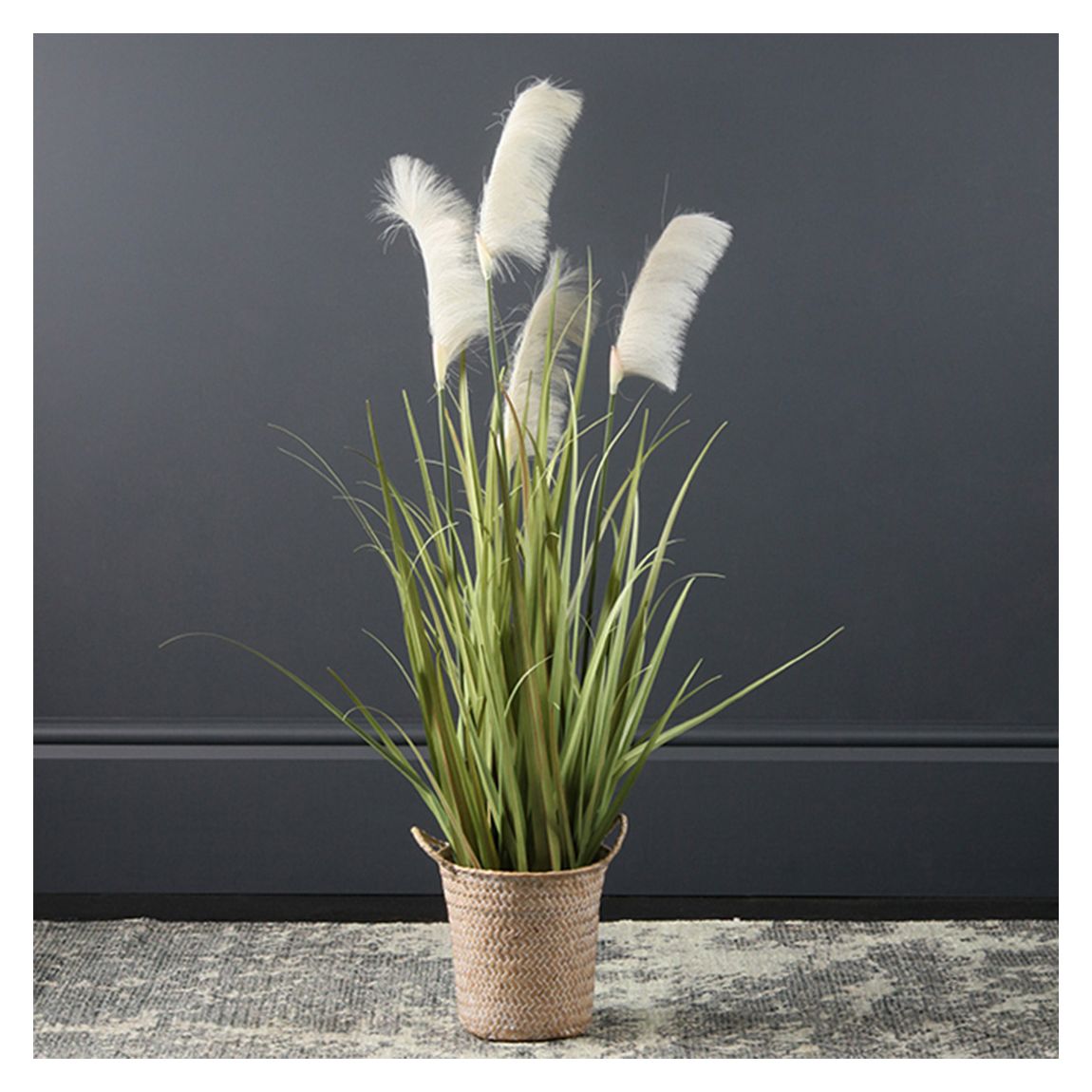 Artificial Pampas Grass In Natural Basket, 100cm main product photo