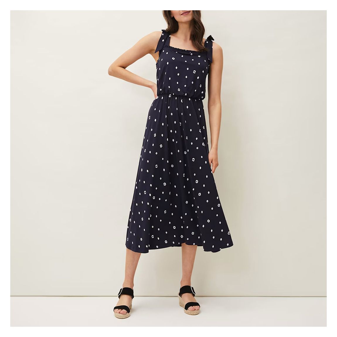 Navy Floral Allanna Midi Dress main product photo