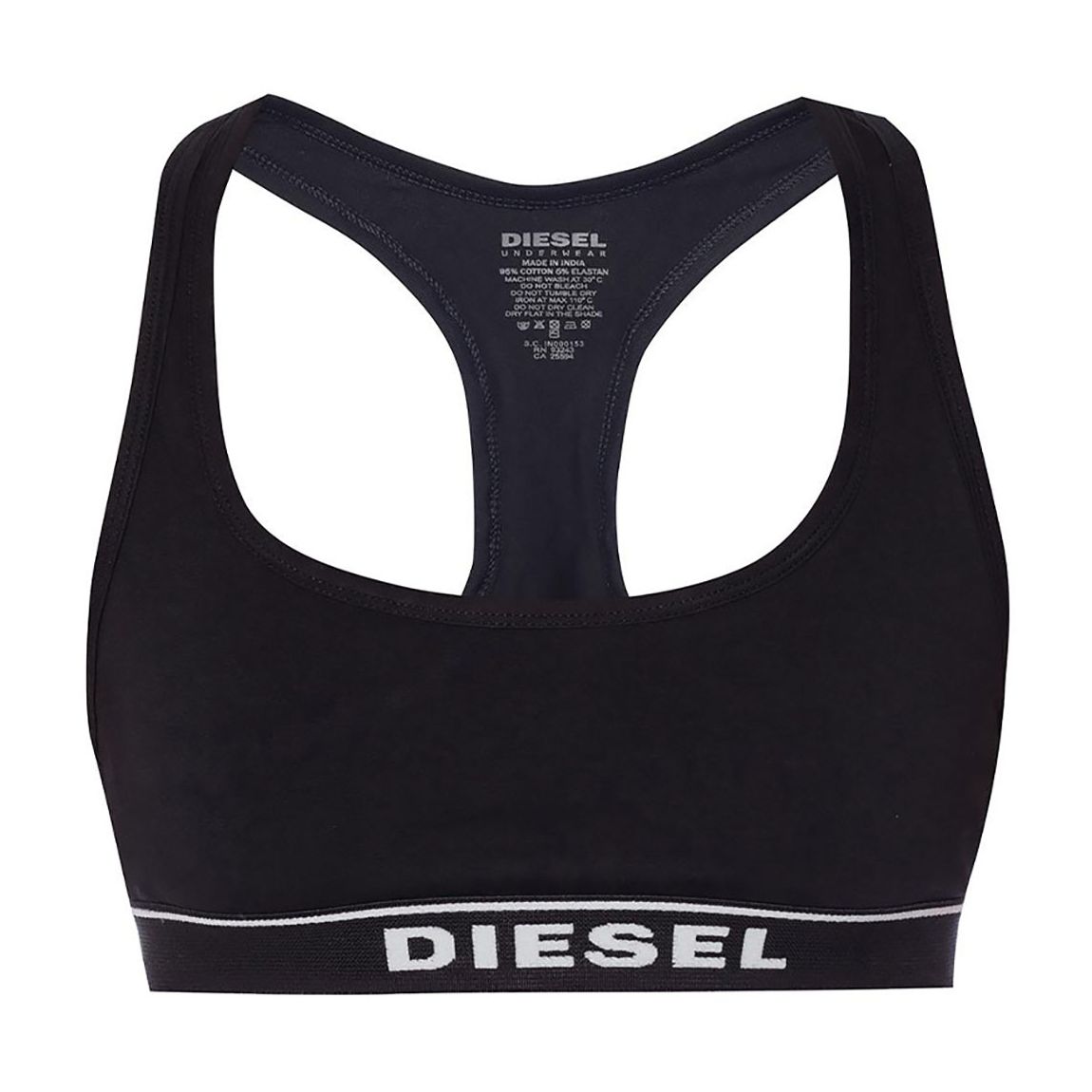 Black Miley Logo Band Sports Bra main product photo