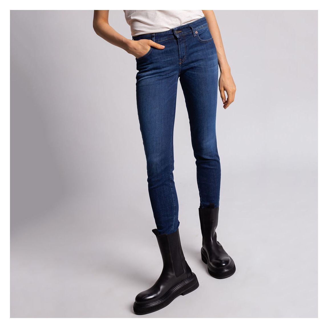 Mid-Blue D-Jevel Skinny Stretch Jeans main product photo