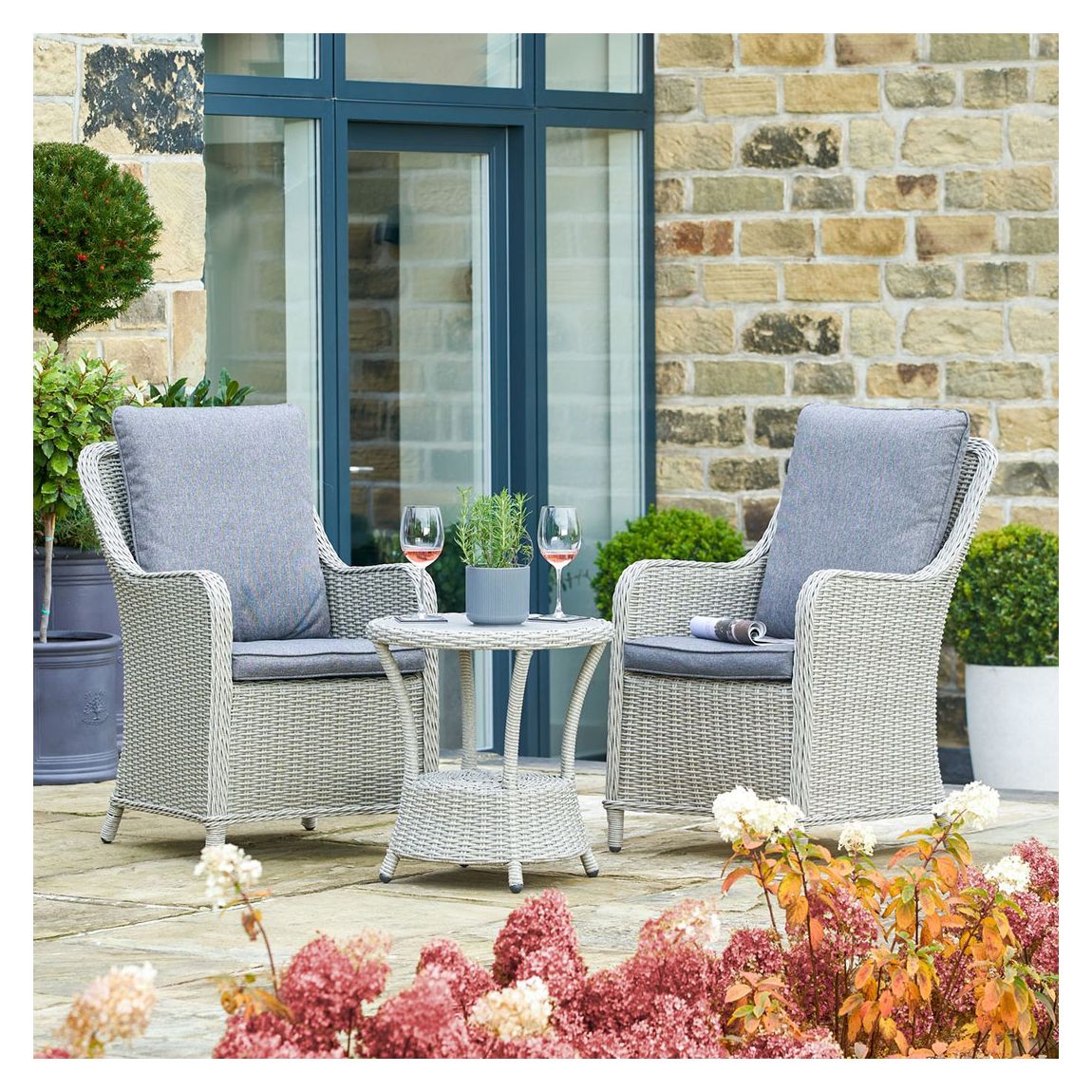 Antigua Bistro Set with Ceramic Top, Stone Grey main product photo