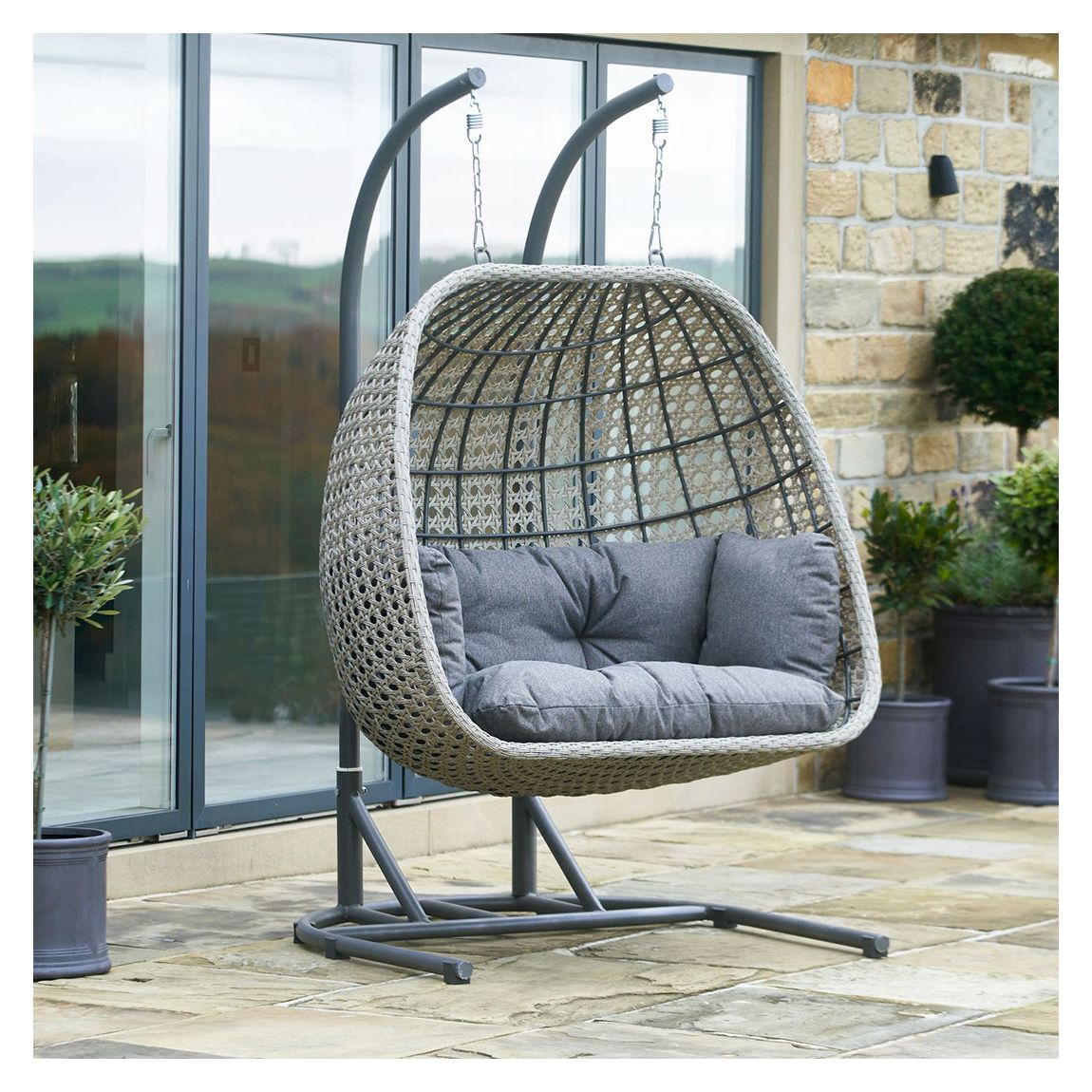 Stone Grey St Kitts Double Hanging Chair main product photo