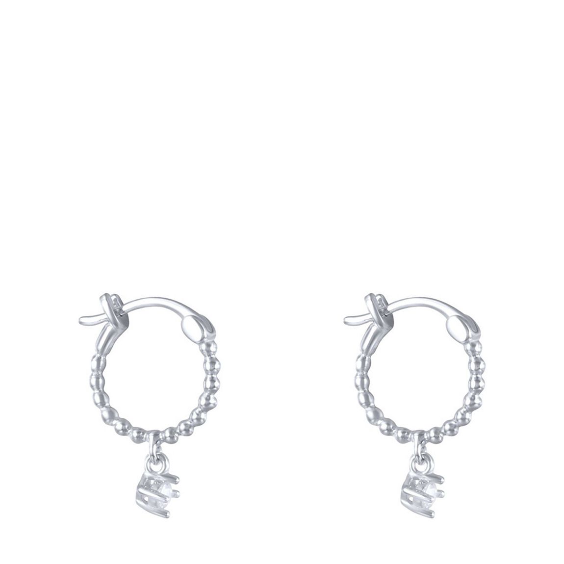 Silver Hoop Drop Earrings main product photo
