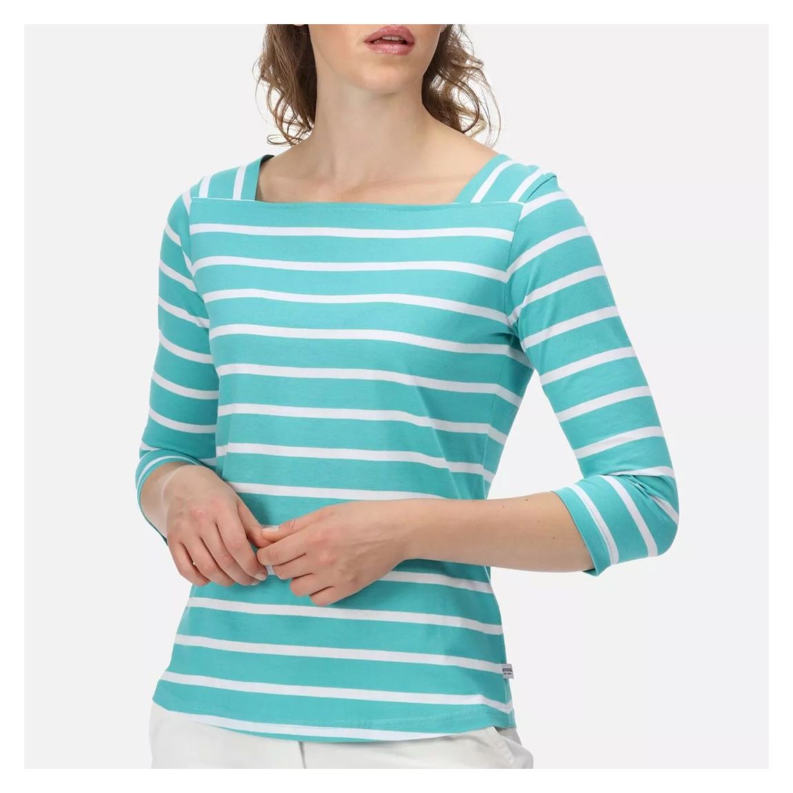 Turquoise/White Breton Top main product photo