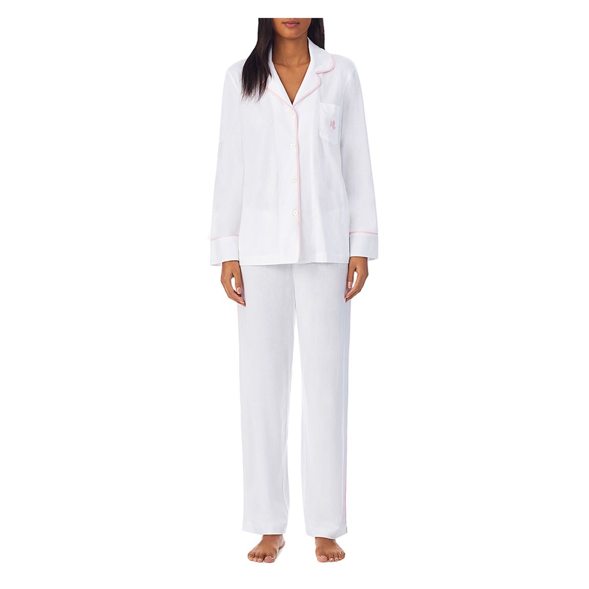 White Notch Collar Pyjama Set main product photo