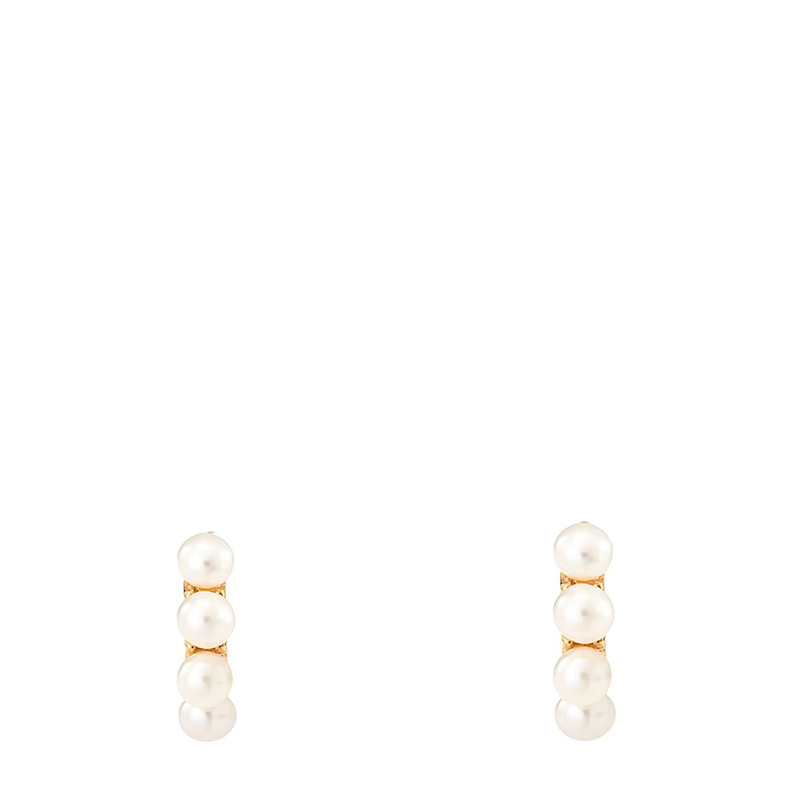 Gold Small Timeless Pearl Huggie Hoops main product photo