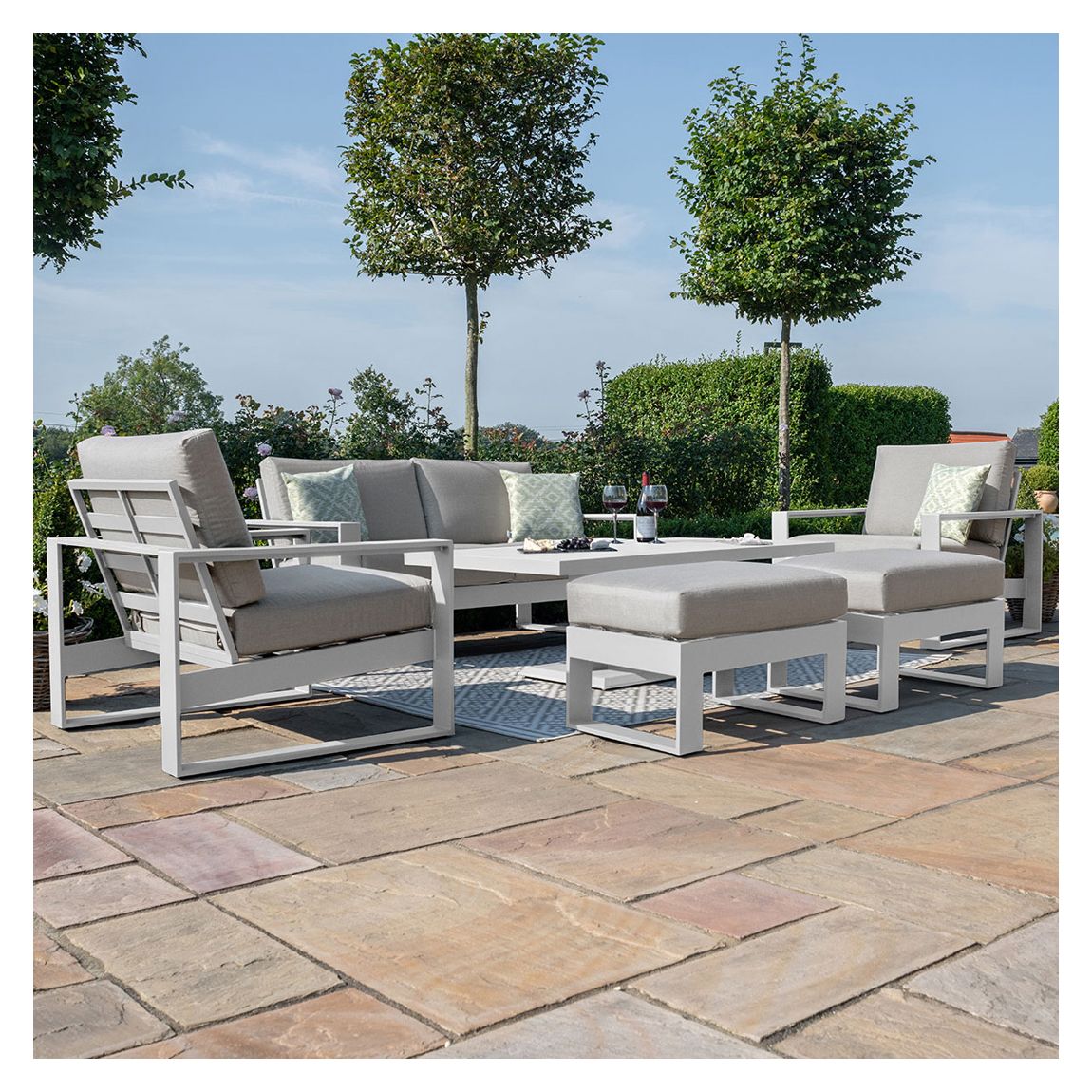 SAVE £380 - Amalfi 2 Seat Sofa Set With Rising Table, White main product photo