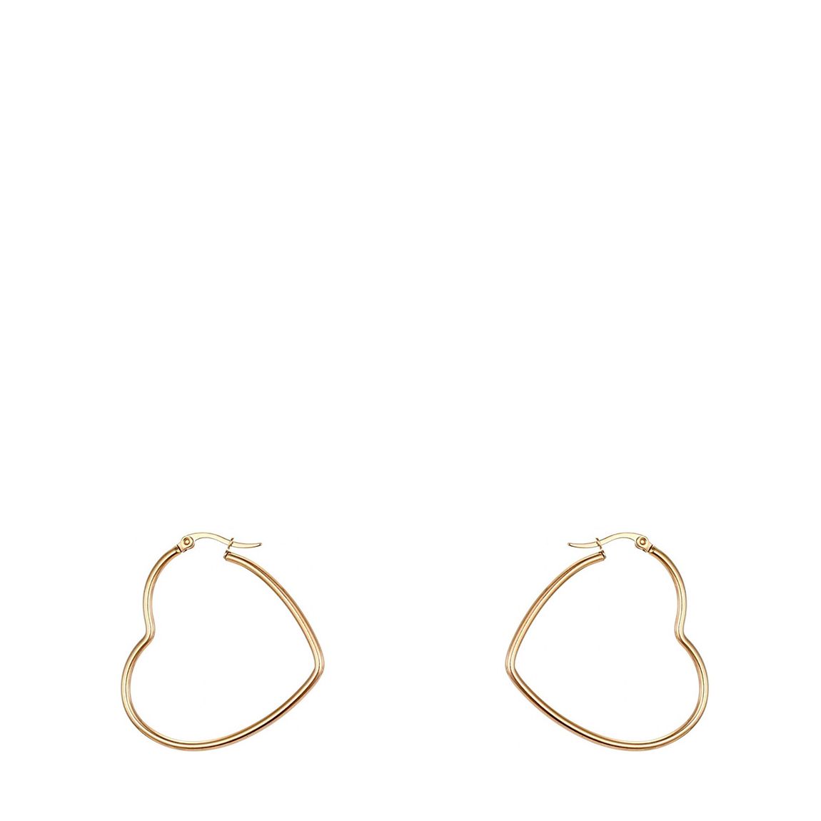 18K Gold Heart Hoop Earrings main product photo