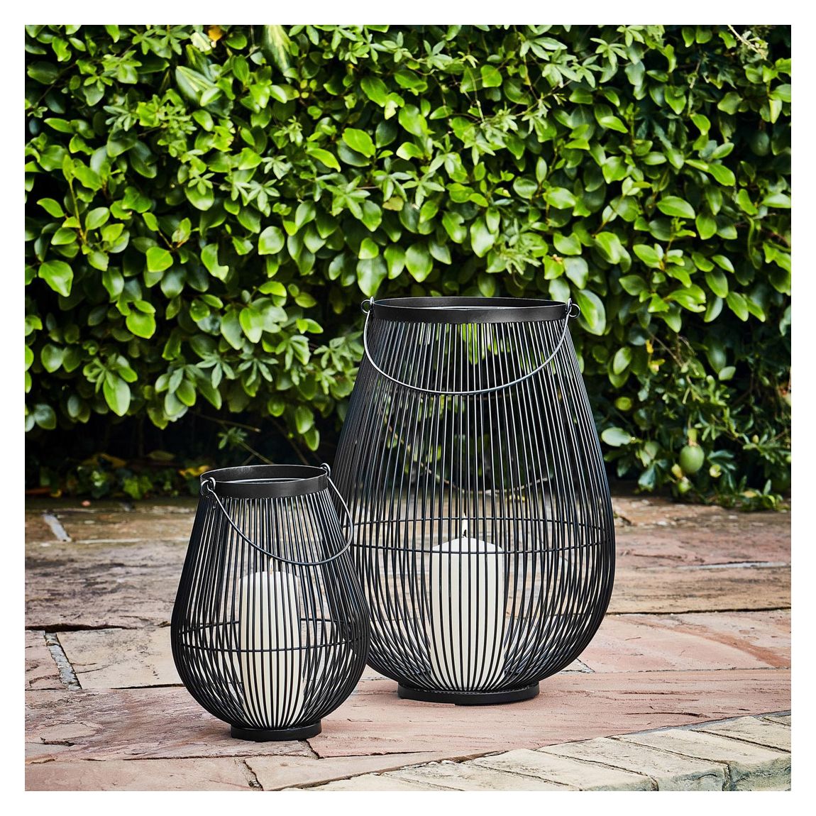 Venere Lantern with Glass Insert Black H34cm W26cm main product photo