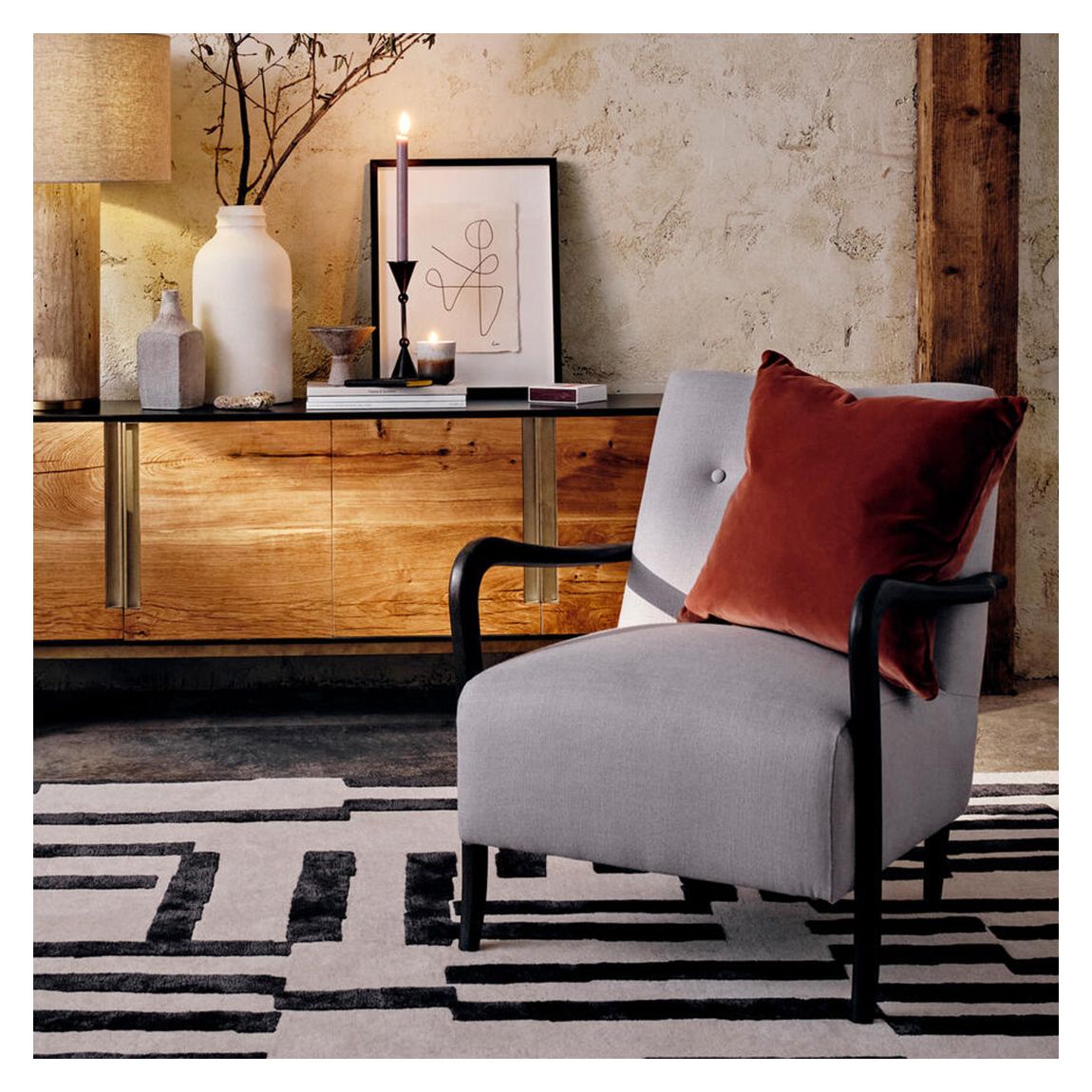 Monroe Square Cushion, Rust main product photo
