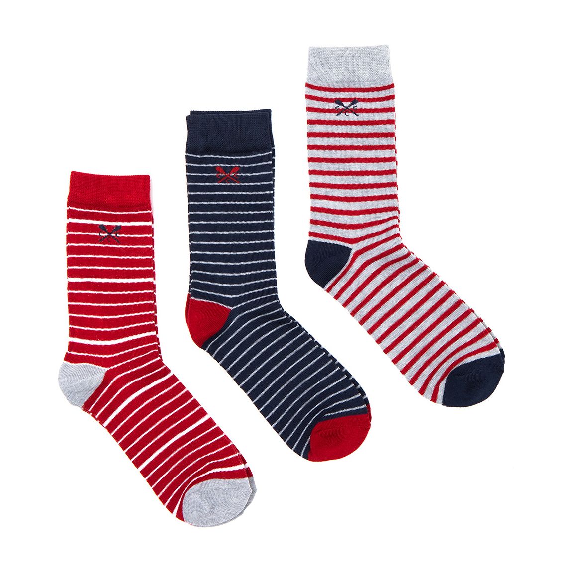 Multi Narrow Stripe 3pk Socks main product photo