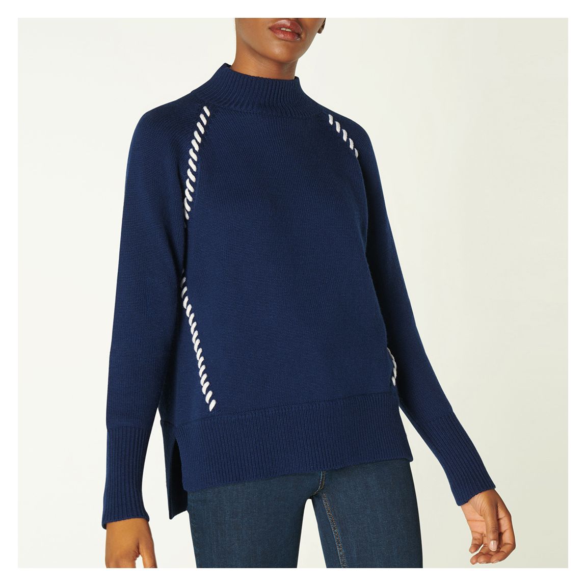 Navy Kerby Wool Jumper main product photo