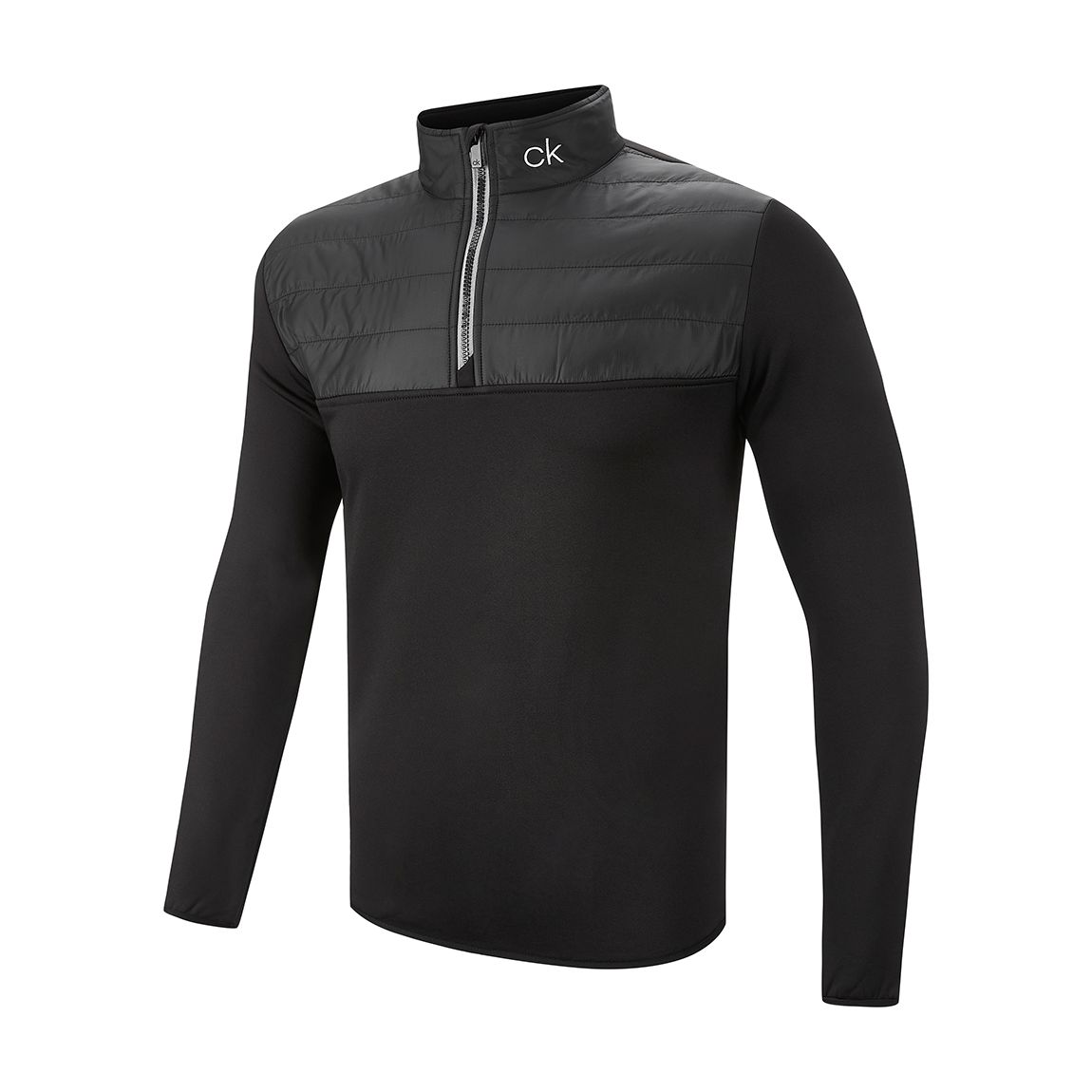 Black Quilted Thermal 1/4 Zip Jacket main product photo