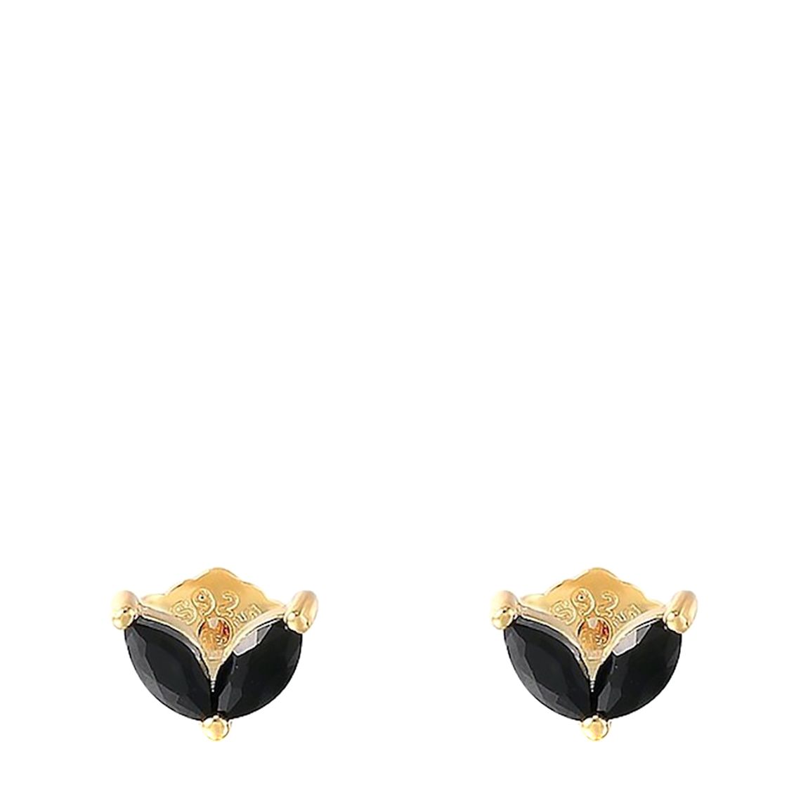 Gold Plated Black Diamante Swarovski Crystal Earrings main product photo