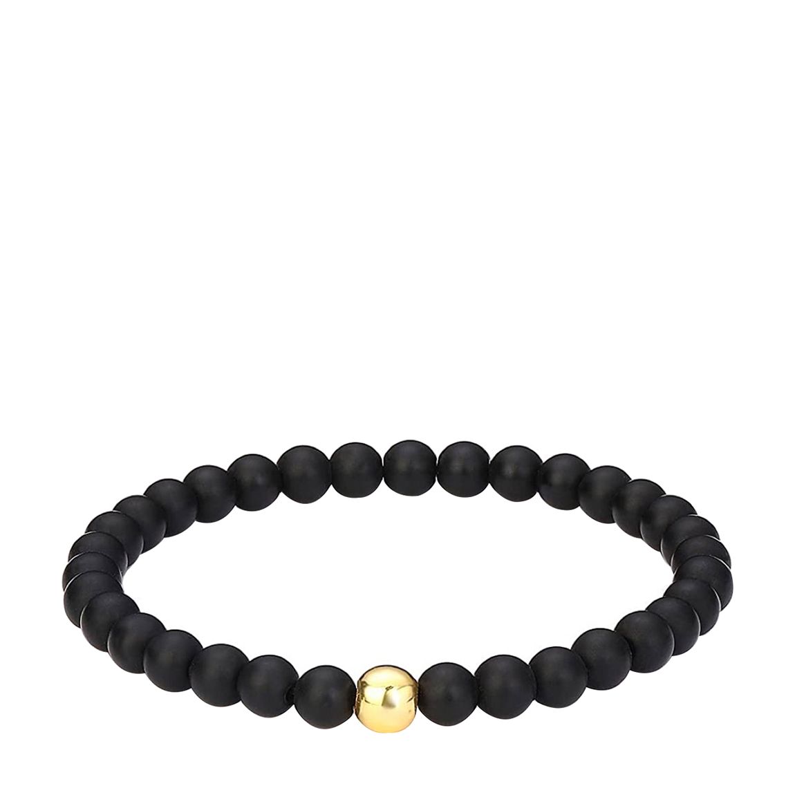 18K Polished Gold Matte Onyx Bracelet main product photo