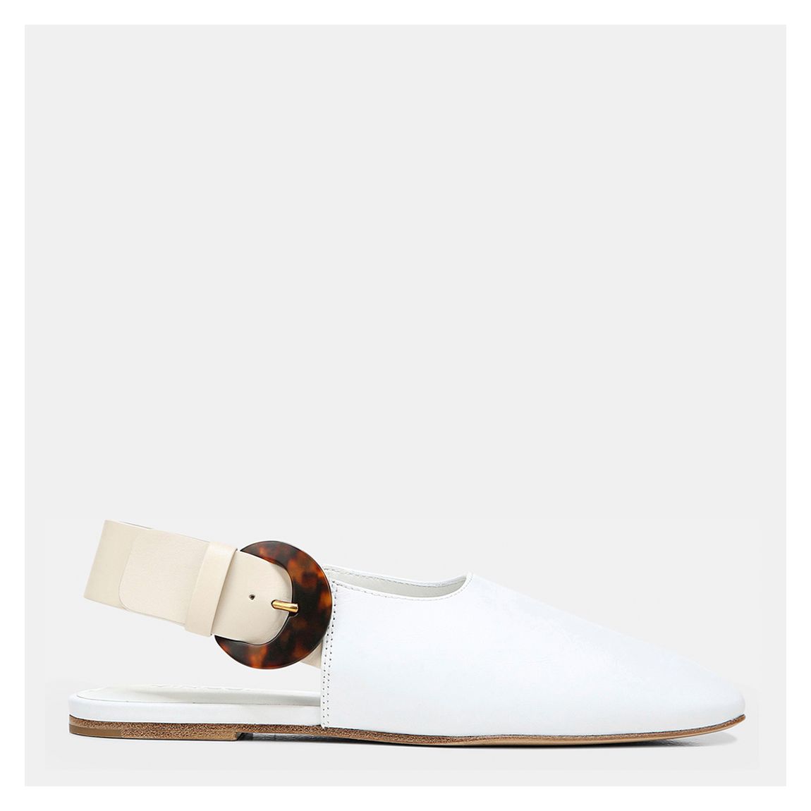 Women's White Slingback Cadot Flat Shoes main product photo