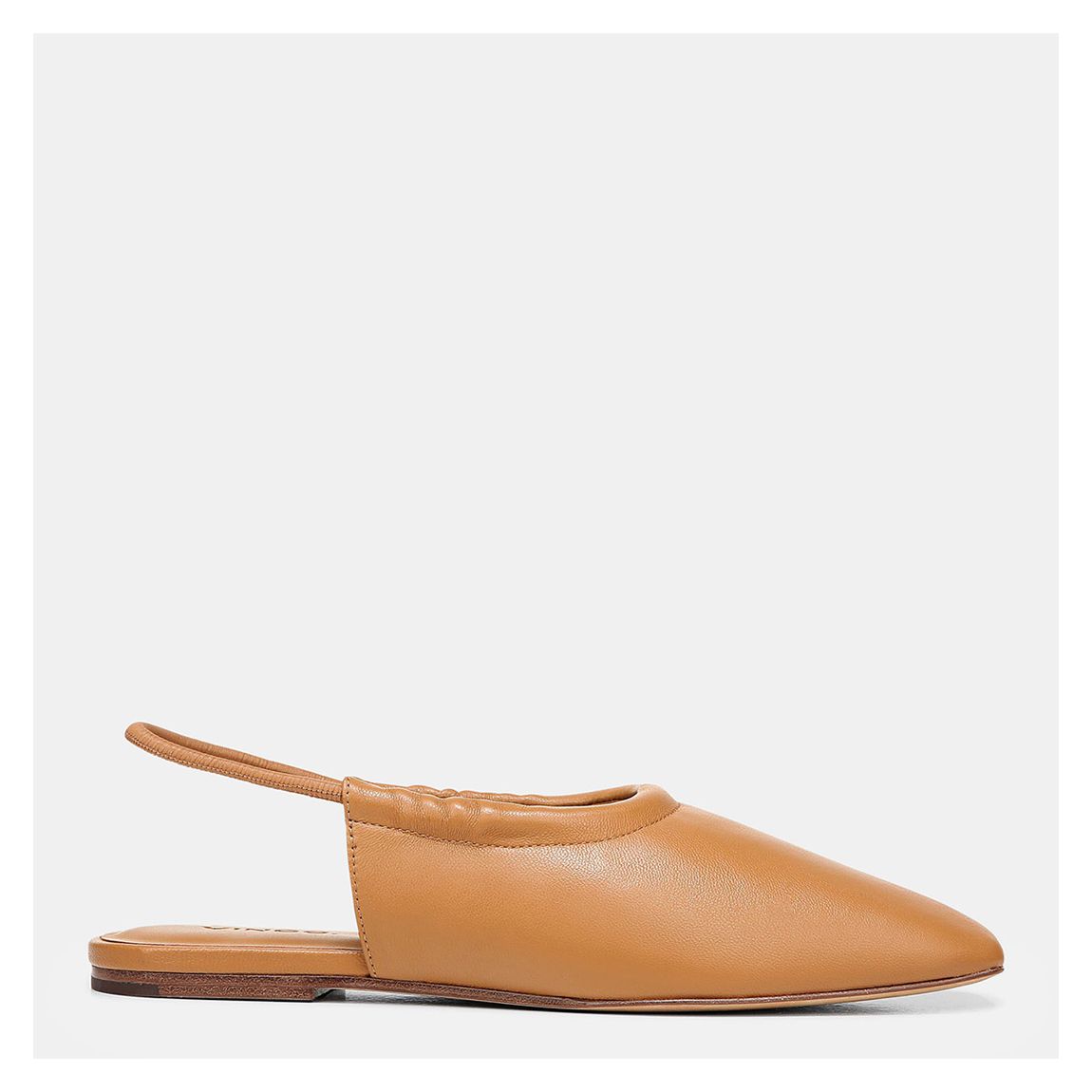 Women's Tan Cadya Leather Flat Shoes main product photo