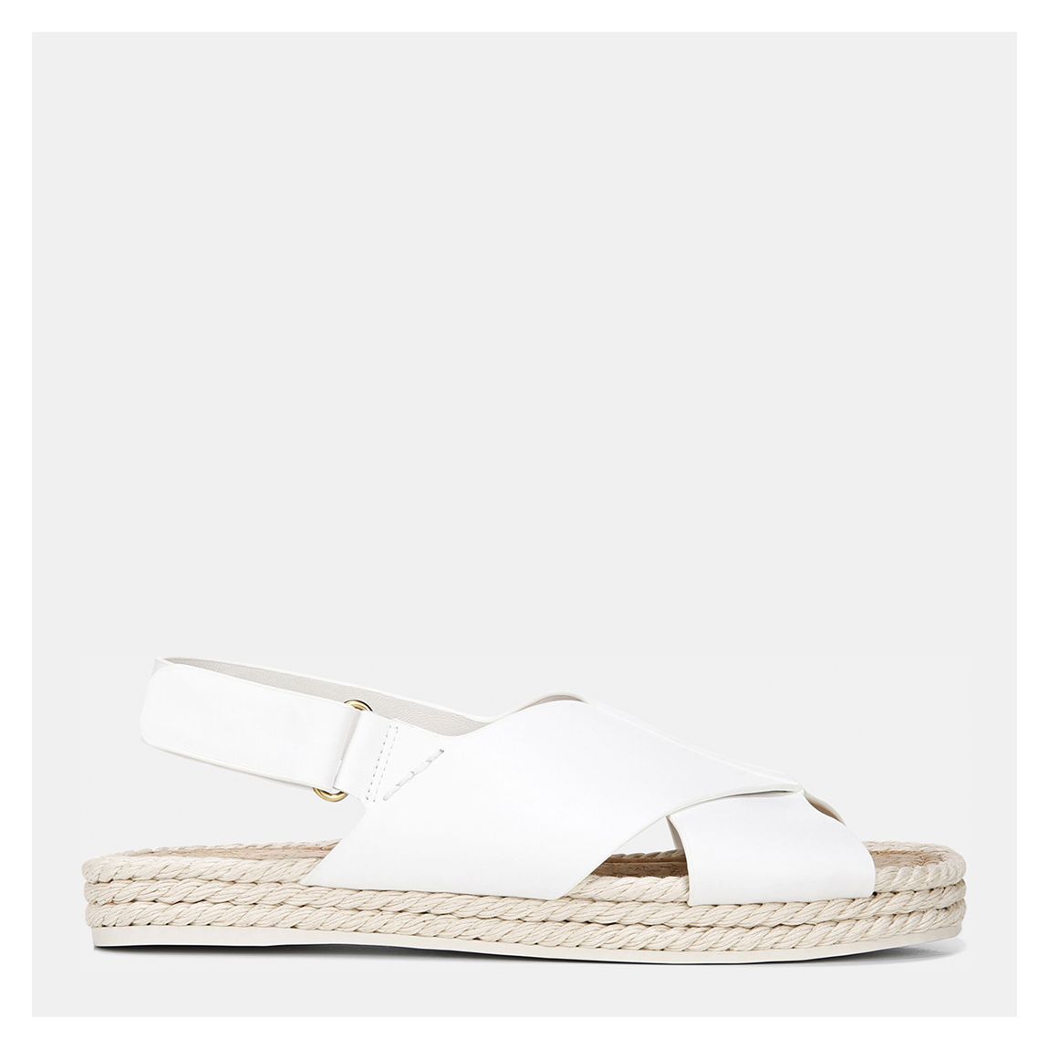 Women's White Essen Slingback Leather Espadrilles main product photo