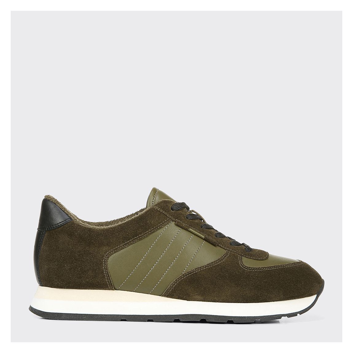 Militaire Green Pasha 2 Suede Trainers main product photo
