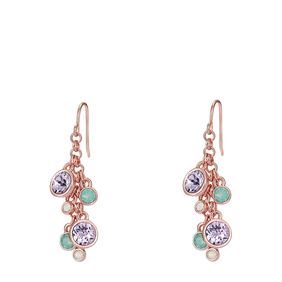 Rose Gold Embellished Swarovski Crystal Drop Earrings main product photo