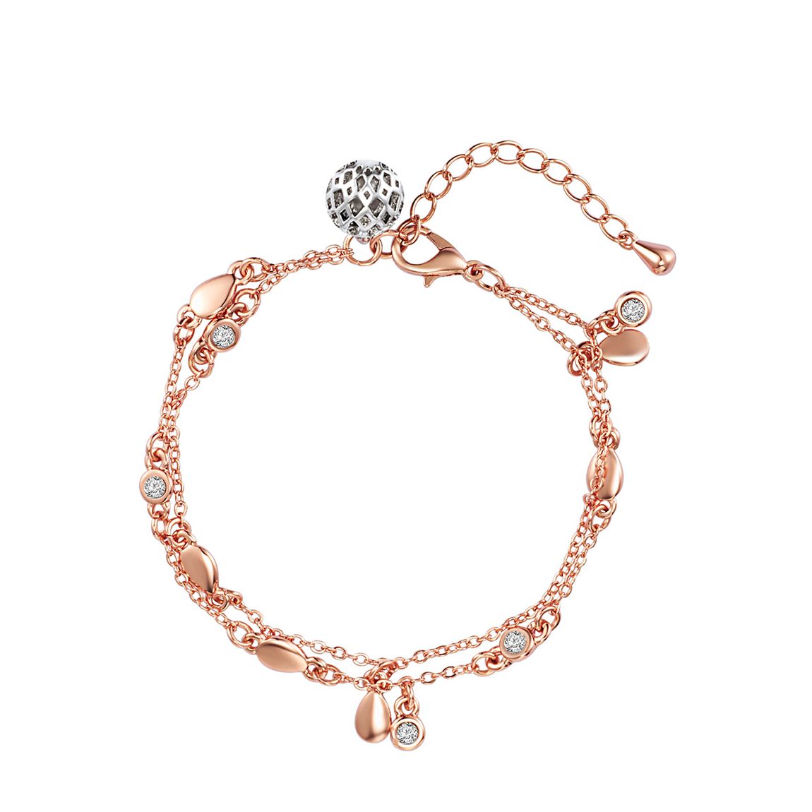 Rose Gold/Silver Embellished Swarovski Crystals Bracelet main product photo