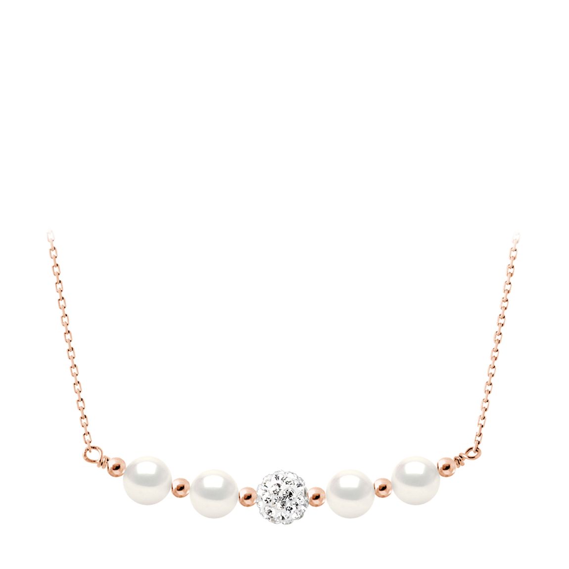 Silver/White Real Cultured Freshwater Pearl Necklace main product photo