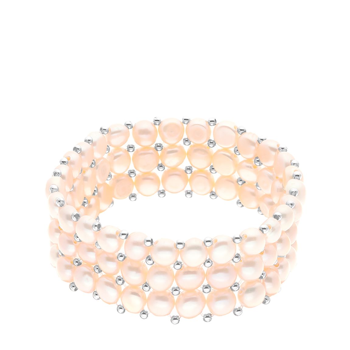Silver/Pink Trio Cultured Freshwater Pearl Bracelet main product photo