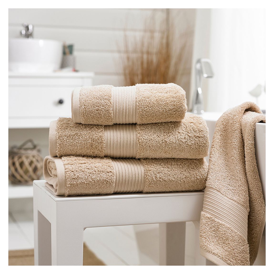 Bliss Pima 4 Piece Towels Bale, Biscuit main product photo