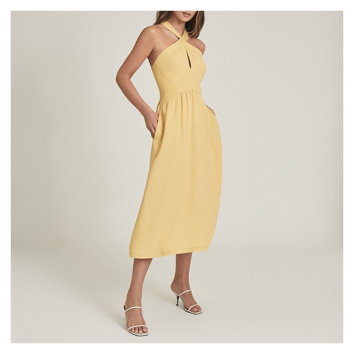 Yellow Orla Halter Neck Midi Dress main product photo