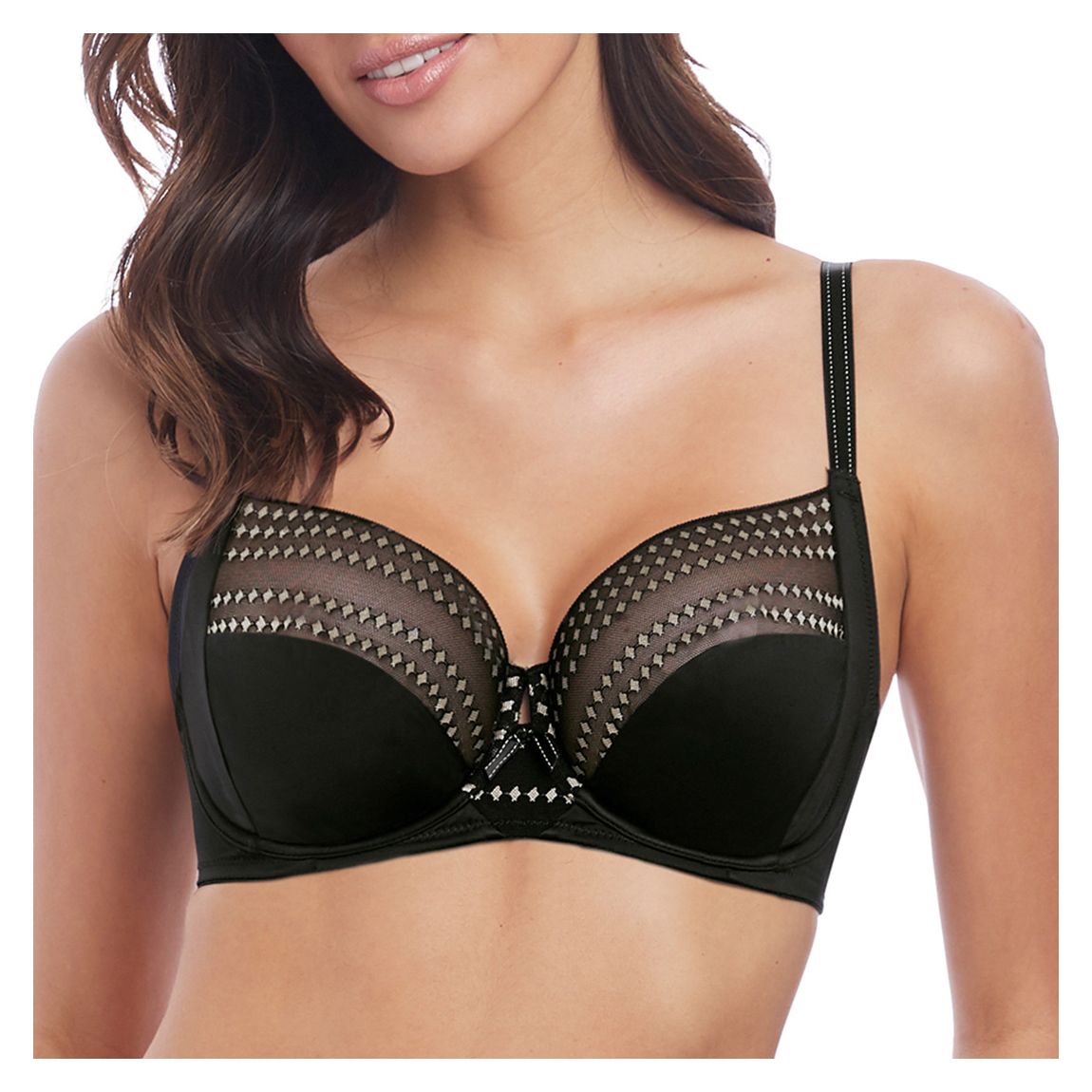 Black/Champagne Respect Fuller Figure Bra main product photo
