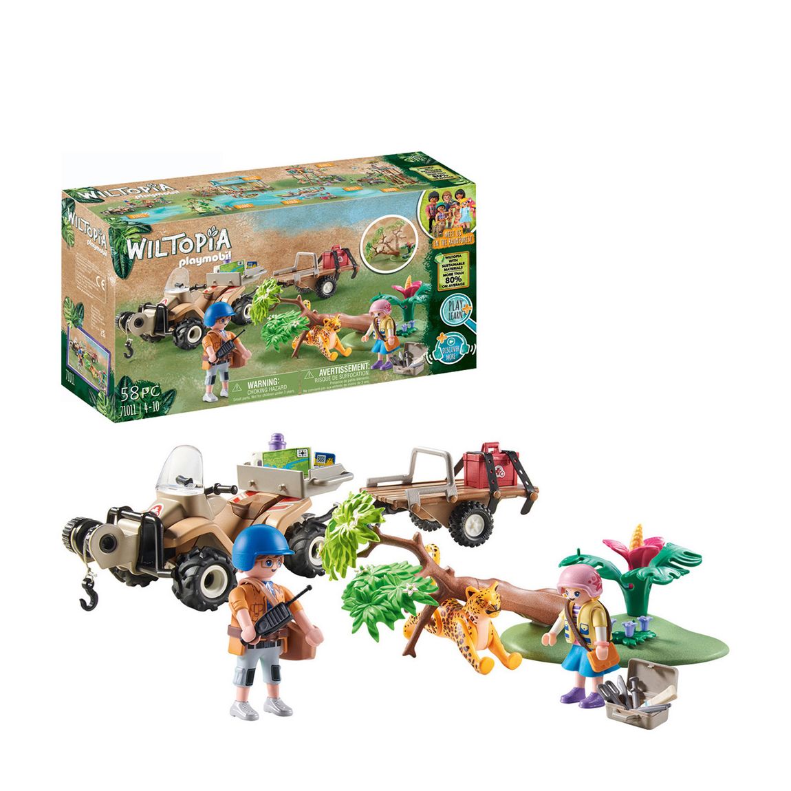 Wiltopia Animal Rescue Quad with Trailer - 71011 main product photo