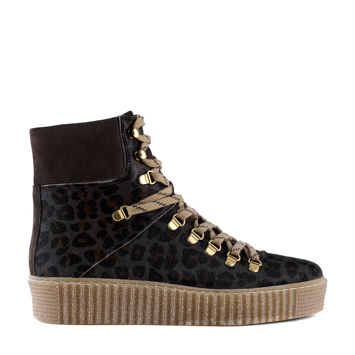 Grey Leoprad Print Suede Agda Hiking Boot main product photo