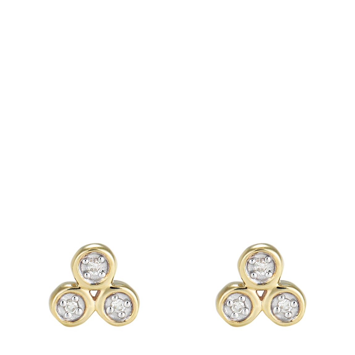 Gold Trio Diamond Stud Earrings main product photo