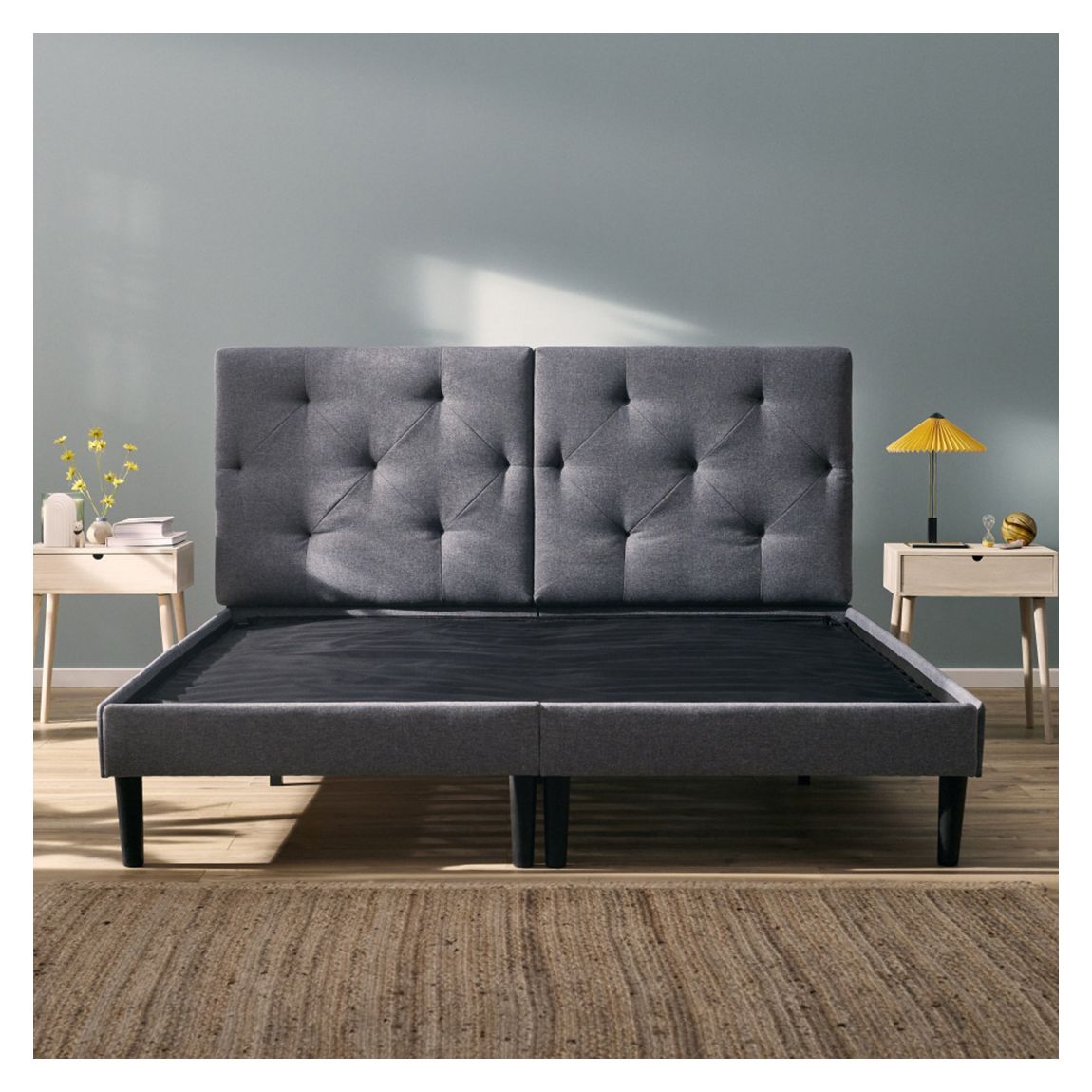 Signature Bed with Tufted Headboard, Super King in Dark Grey main product photo